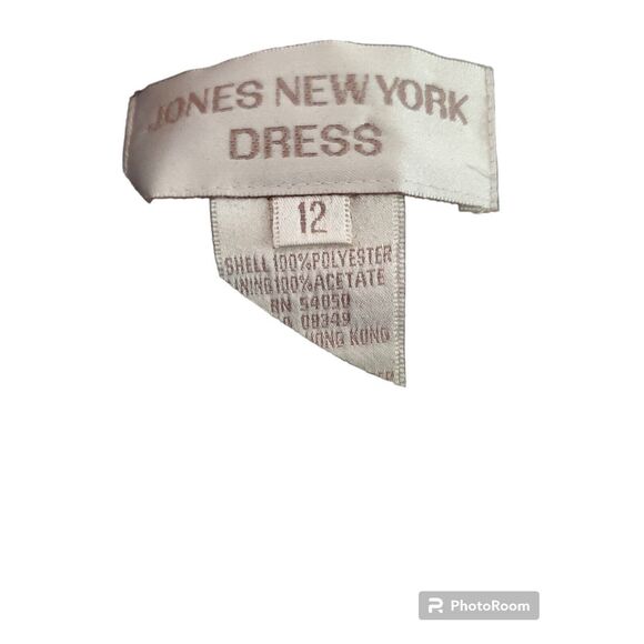 Jones New York Dress Women's 12 Black Sheath Cocktail Rhinestones Slit Lined - Picture 3 of 4